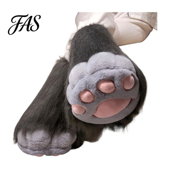 Flauschige Pfotenhandschuhe 1 Stück Tierhandschuh Stiefel Plüsch Pelzig Schuh Niedliche Katze Cosplay Zubehör für Kostümpartys Thema Weich