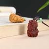 Creative Chinese Style Zodiac Dragon Carving Keyring Pendant in Green and Purple Sandalwood
