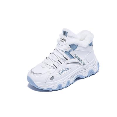 Moda Zapatillas altas para mujer Zapatos coreanos Invierno 2024 con cordones Cálidas de felpa Zapatos de plataforma Zapatos deportivos casuales de mujer Zapatillas Mujer