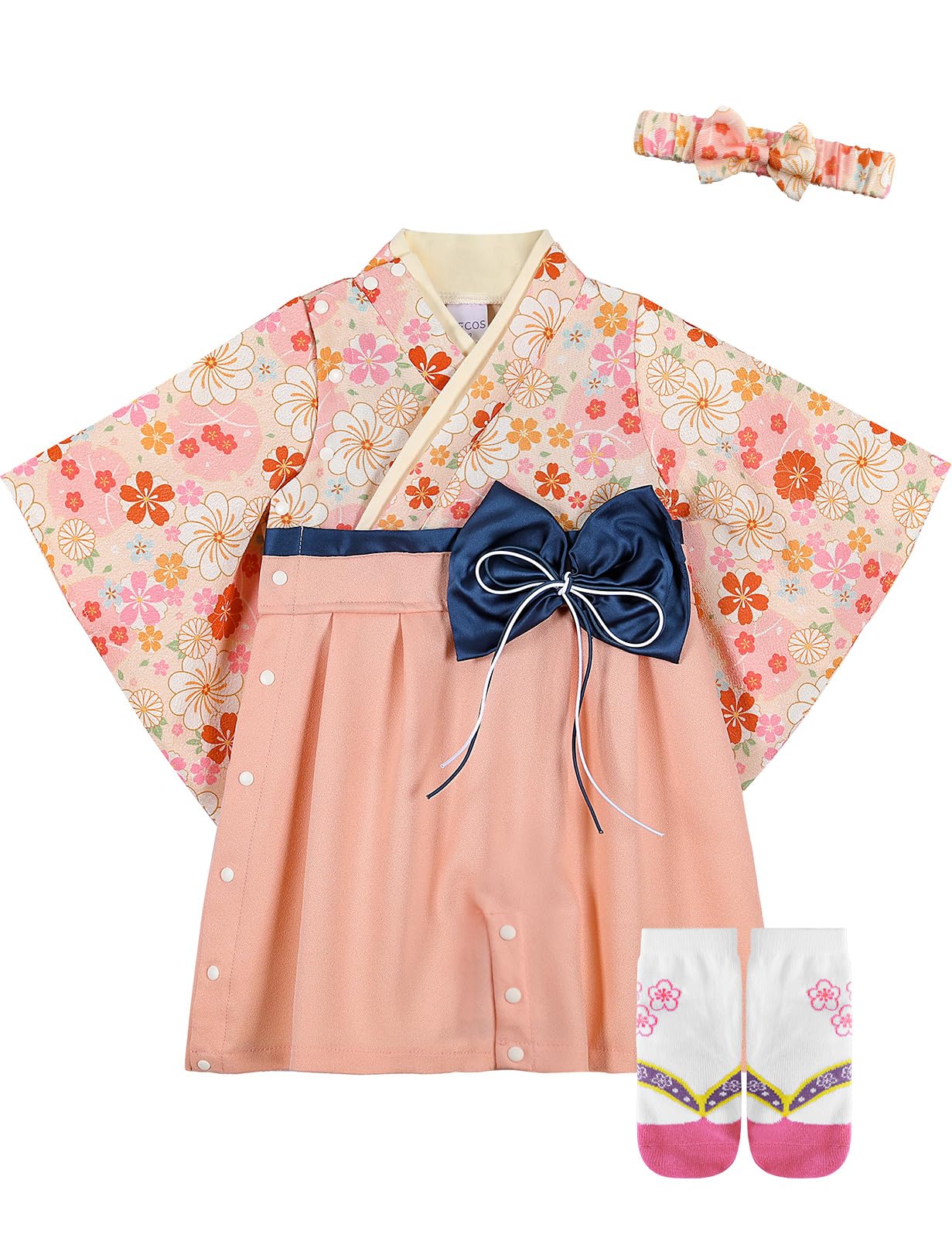 

SHELISTEN Baby Hakama Romper for Perfect for 100th Day First Hinamatsuri Fireworks and Baby Shower Gifts Cherry Girls, Celebrations, Meal, (Doll
