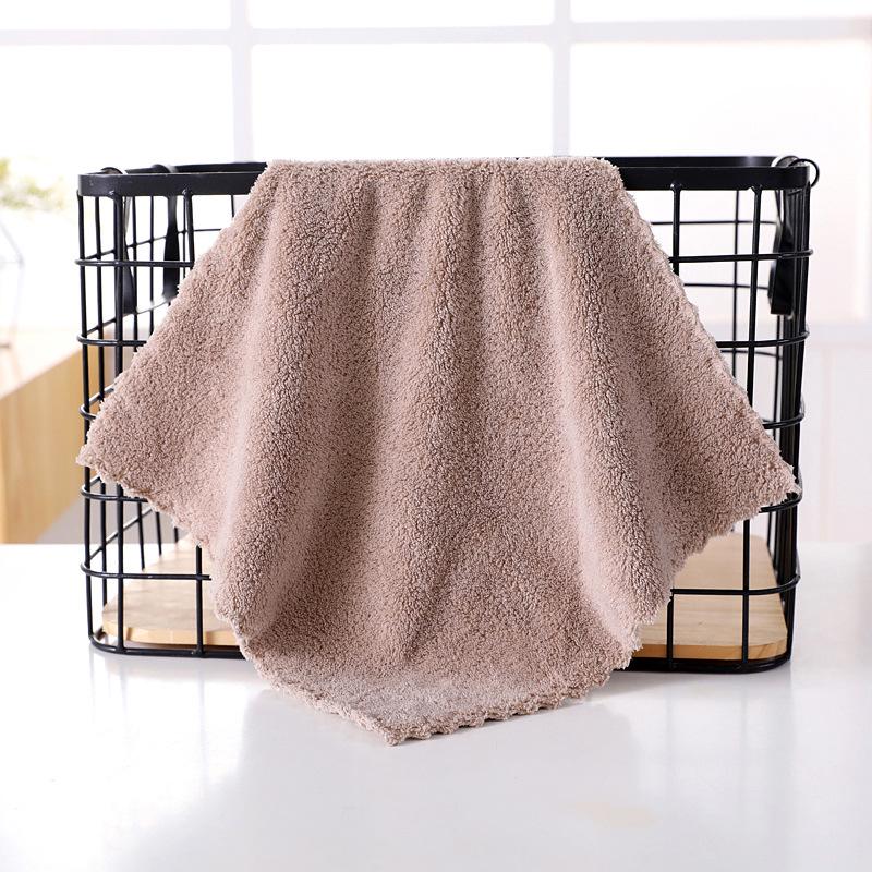 

Soft, Absorbent Small Coral Fleece Towel for Children - Skin-Friendly and Solid Color 25*25 polyester коричневый