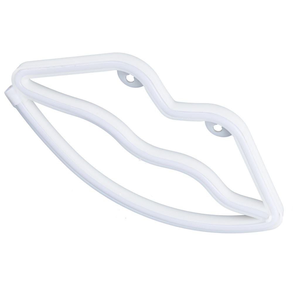 USB or Battery Powered LED Neon Sign Lip Shaped LED Light Romantic Neon Wall Sign  Home Decoration