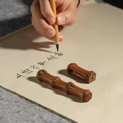 Teahouse Calligraphy Brush Holder Painting Penmanship Pen Stand Natural Bamboo Pen Rest  Desktop