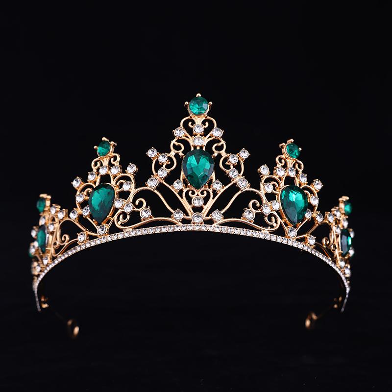 Baroque Crystal Tiaras and Crowns for Women Rhinestone Prom Diadem Headband Bridal Wedding Hair Accessories Jewelry Crown Tiara