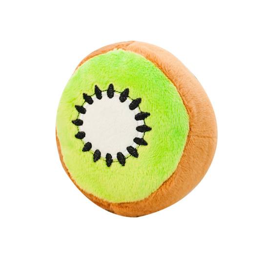Plush Fruit Dog Toy Soft Squeaky Dog Chew Toy Stuffed Avocado Kiwi Fruit Puppy Teething Toy for Interactive Play Dogs Boredom Relief
