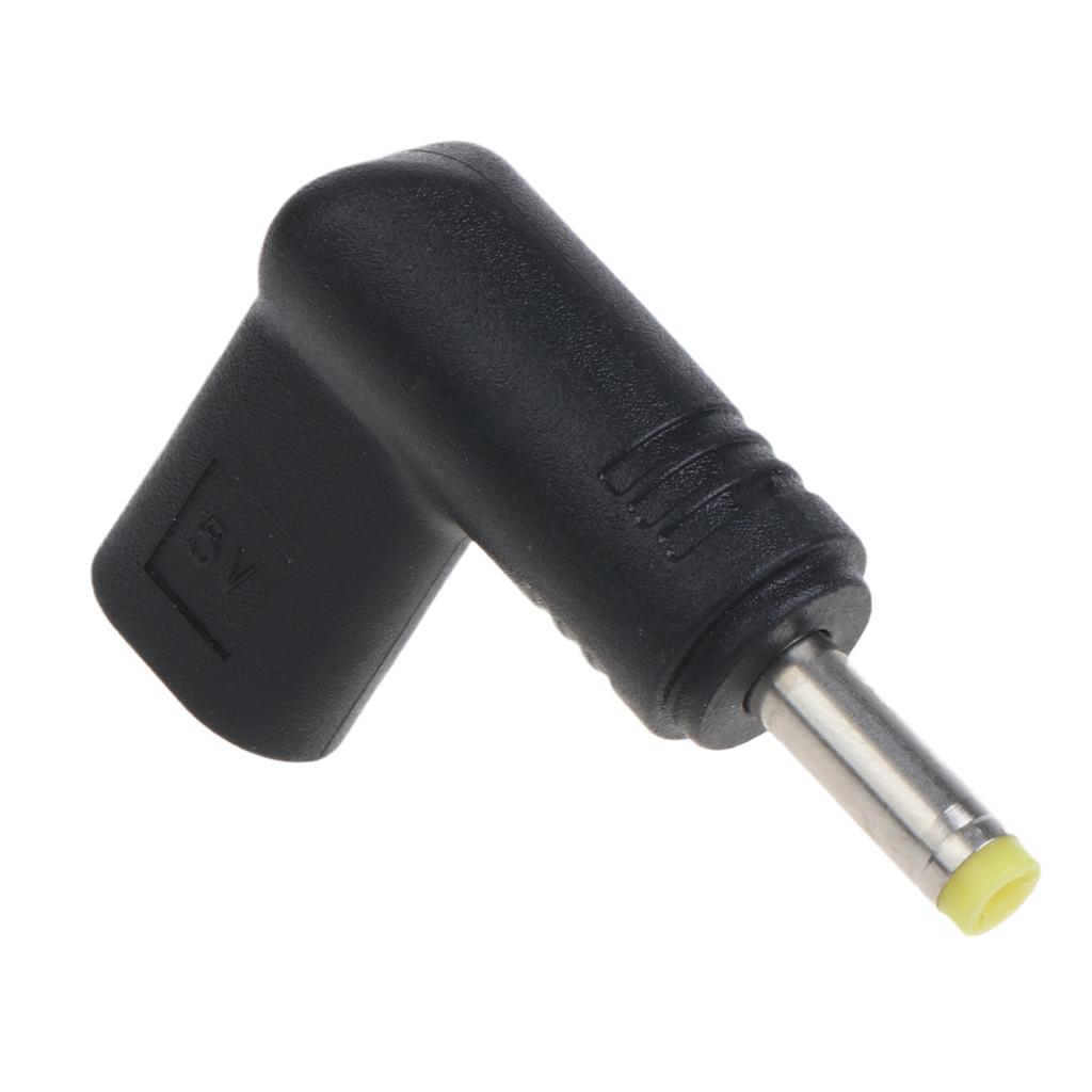 Laptop Power Charger Supply Adapter Connector Type-C Female to DC Male Jack 4.0x1.7mm 90 Degree Plug Converter