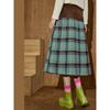 Coolhut25 New Autum Style Women's Fashionable American Retro Preppy Style Loose and Versatile Plaid Skirt