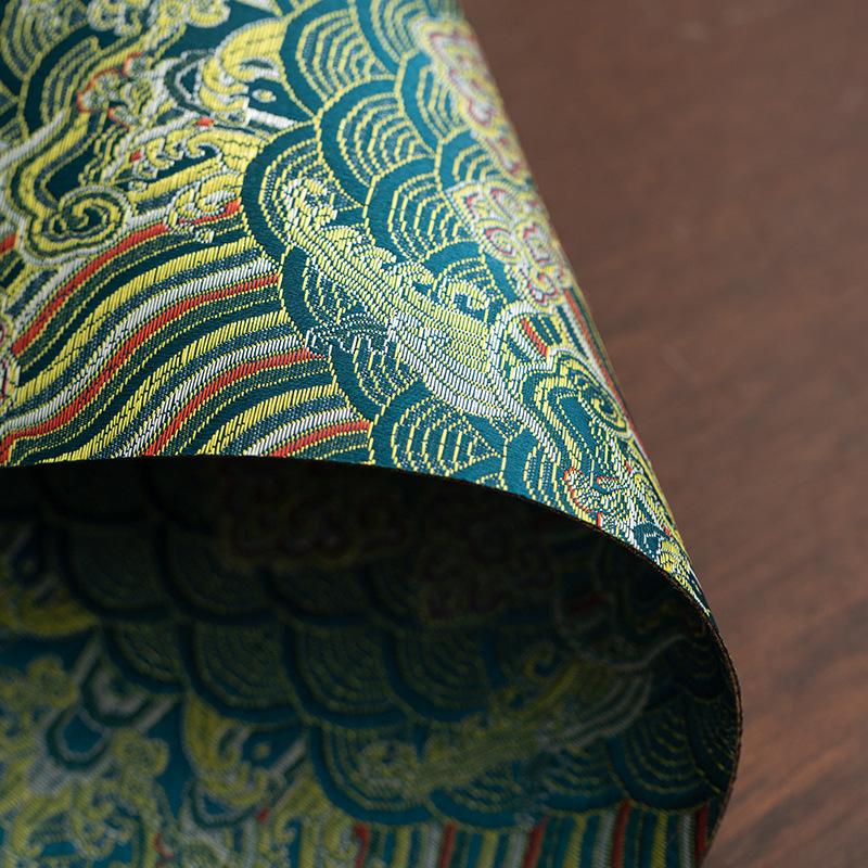 New Chinese Style Double-Sided Brocade Tea Mat Home High-End Tablecloth Retro Desktop Hydrophilic Pad Dry Pour Tea Towel