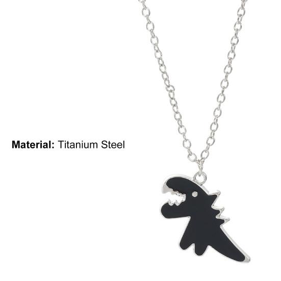 Pendant Necklace Dinosaur Ins Hip Hop Jewelry Long Electroplating Couple Necklace for Friend