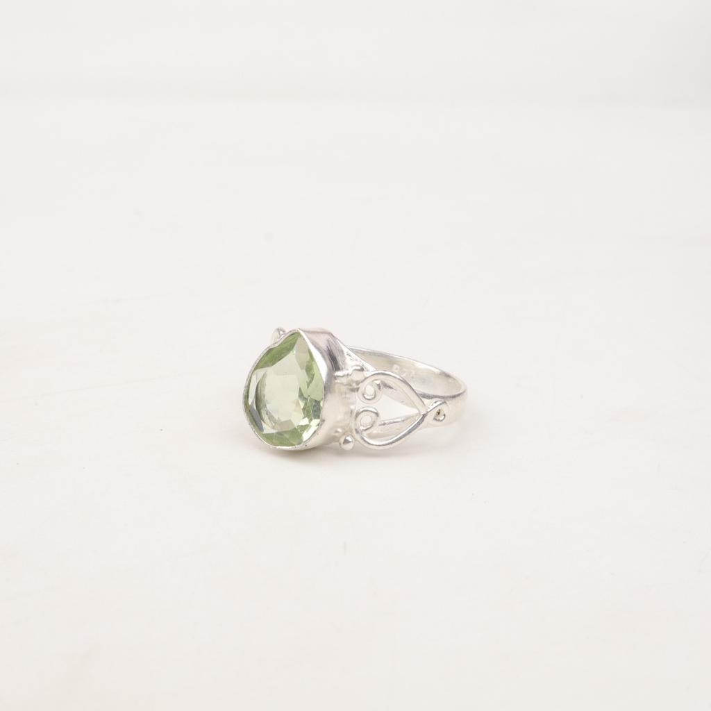 Natural Green Amethyst Gemstone 925 Sterling Silver Jewelry Handmade Women Ring RR-46-5