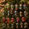 Adornos Colgantes Navideños Calendarios de Adviento de Dragón 2026, Calendario de Cuenta Regresiva de Navidad de 24 Días con Colección de Adornos, Adornos Acrílicos 2D,