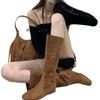 Western Cowboy Boots Women's Autumn Breathable Hole Boots 2025 French New Retro Flat Cool Boots Knight Boots Women