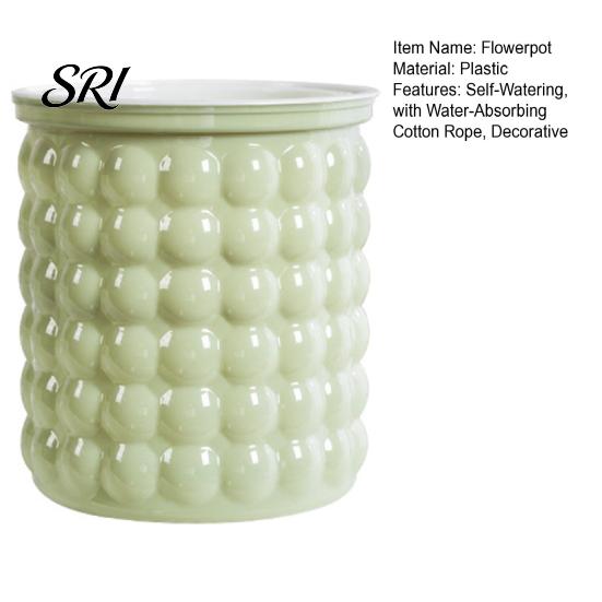 Nordic Design Planter Self-Absorbing Flowerpot with Transparent Water Level Indicator Self Watering Decorative Home Plant Pot Bubble Texture