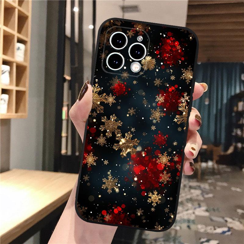 

Phone Case Carcasa Funda For iPhone 17 Pro Max 17 Air 16 15 14 13 Pro Max 15 16 Pro 15Plus Winter Christmas snowflake iphone 14