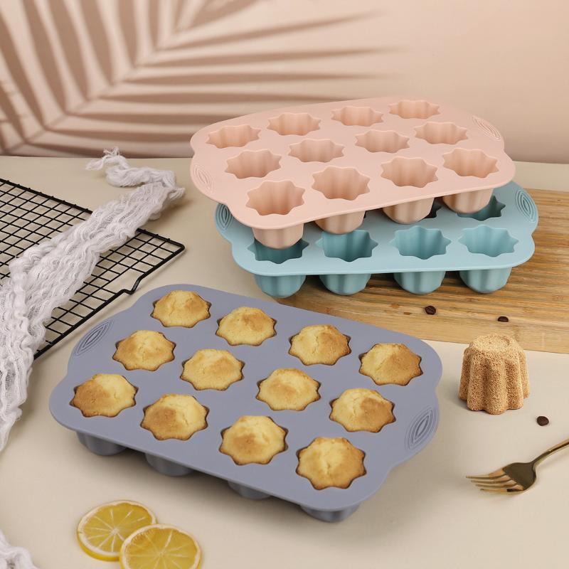12 Cavity Silicone Octagon Mould Cake Pans Cupcake Muffin Mold Baking Tray Home Kitchen Cook Diy Tools