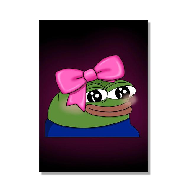 

Забавный красочный принт с изображением зеленой лягушки, картина на холсте, юмористический для дома, настенный художественный декор в спальне, безрамная картина 21x30cm No Framed