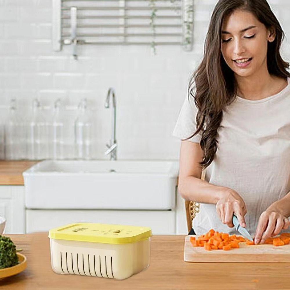 Fresh-keeping Vegetable Fruit Crisper Case Double-layer Kitchen Food Organizer  Fruit