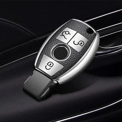 Kožený TPU kryt pouzdra na klíče do auta pro Mercedes Benz ECGMRS Class W204 W212 W176 GLC CLA GLA AMG Autopříslušenství