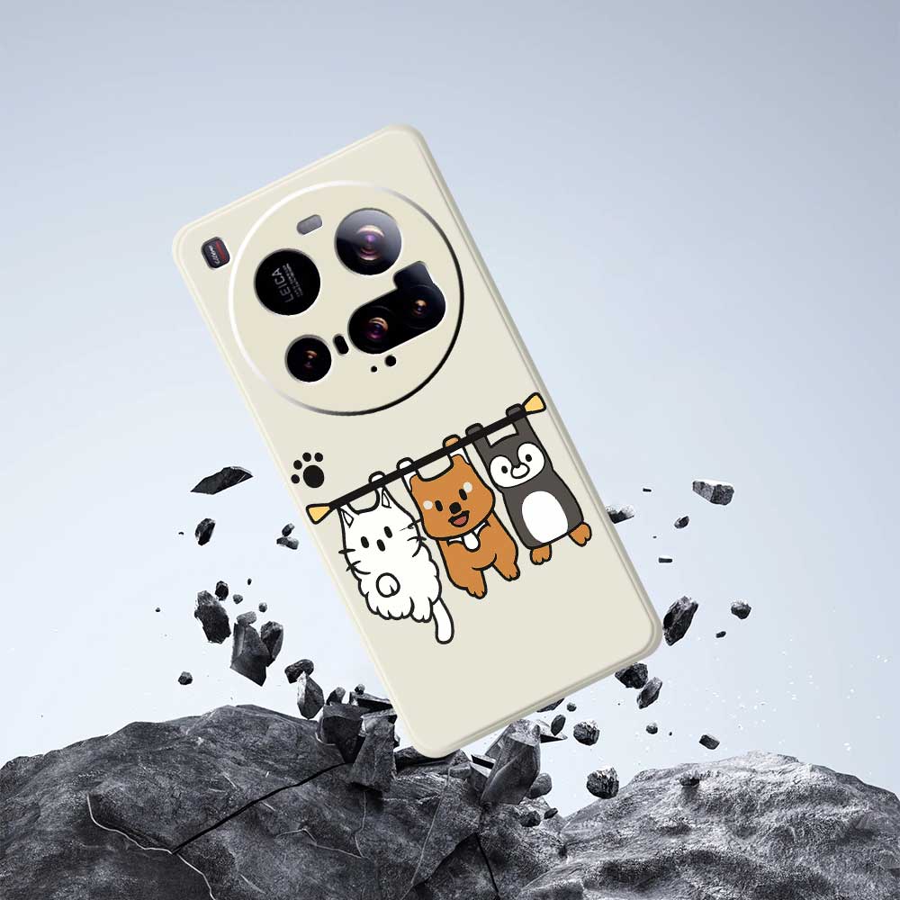For Xiaomi 15 Ultra Case Three Animal Dolls Pattern Printing Straight Edge TPU Phone Back Cover