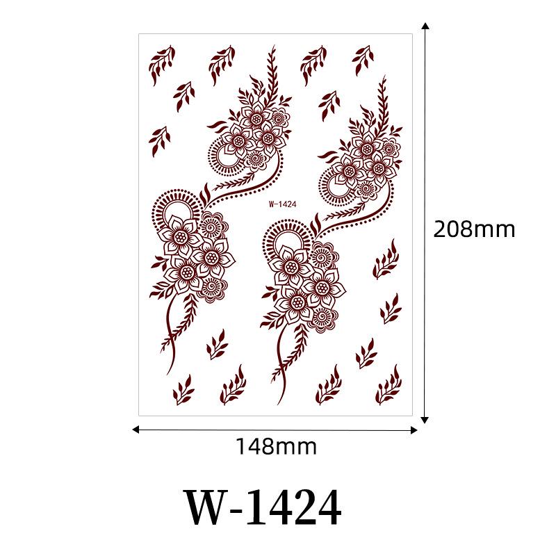 Zhengxiang 2025 Waterproof Brown Floral Lace Henna Tattoo Sticker