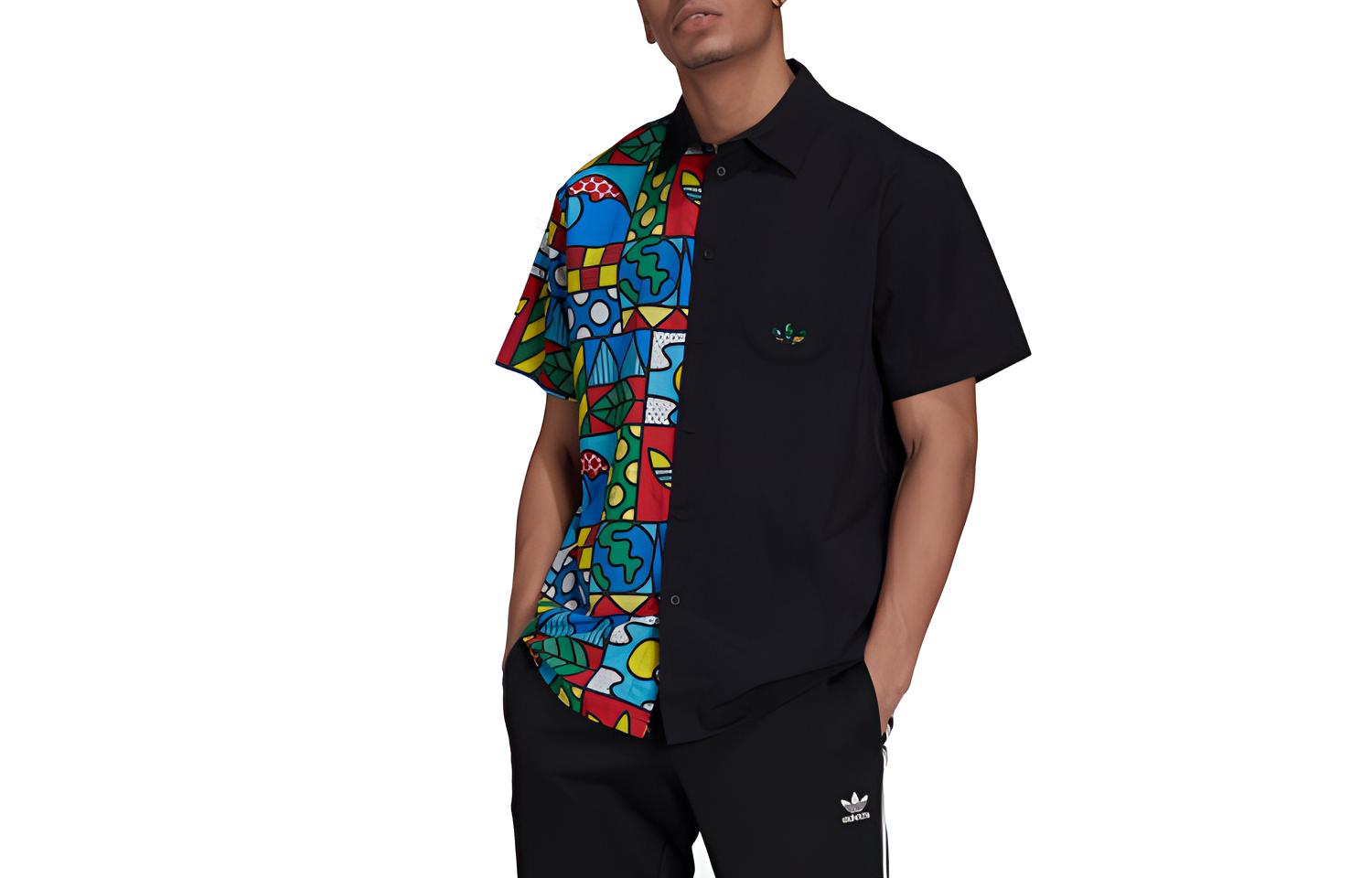 Adidas Originals Shirts Men s Black Lapel Moderate Other HA4682 M