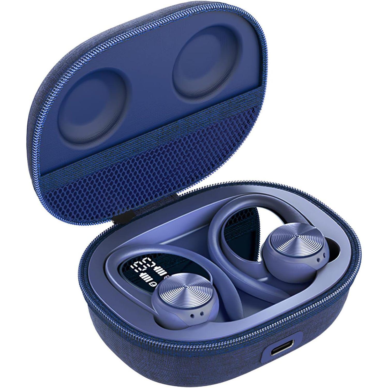 

Беспроводные наушники 60H Playtime Наушники Bluetooth 5.3 Наушники-вкладыши с цифровым дисплеем и заушными крючками для спорта/тренировок/бега Наушники-вкладыши синий