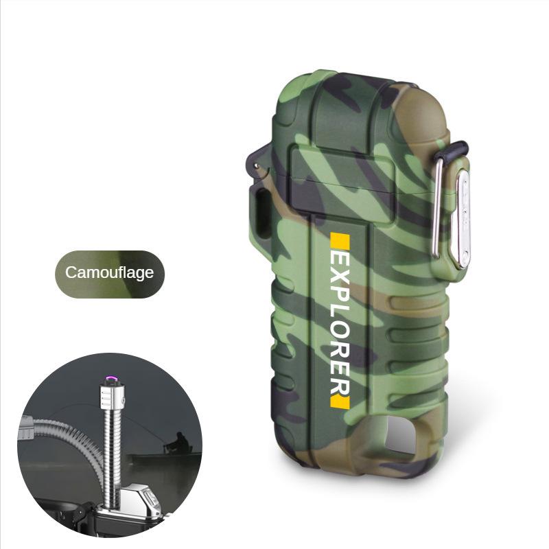 Outdoor Camping Waterproof Windproof Type-C Rechargeable Lanyard Lighter F37