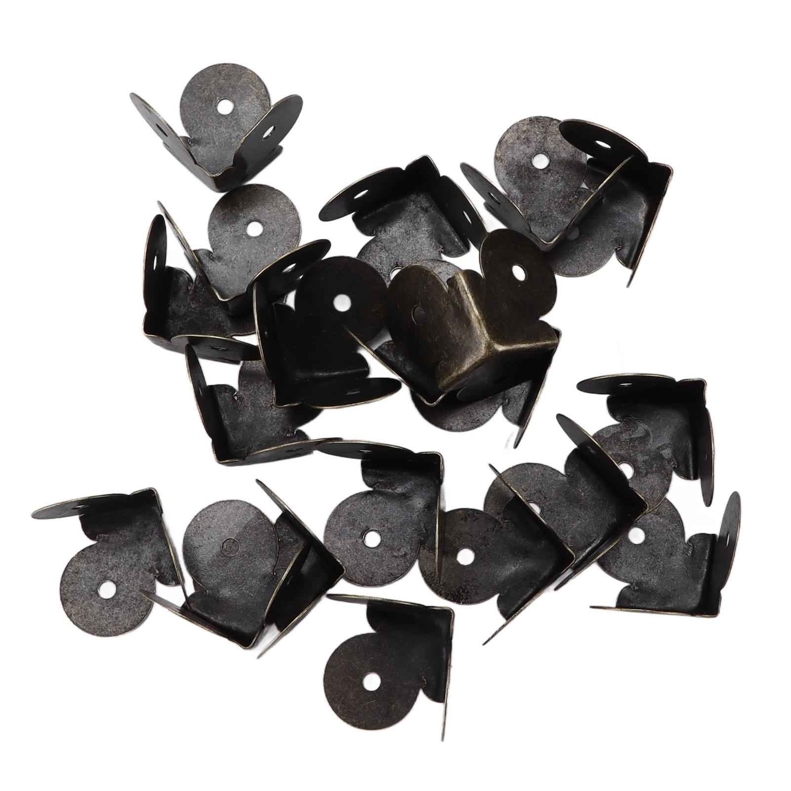 

20 шт. Уголки для деревянной коробки Круглая головка Жестяной лист Ретро фурнитура Деревянная коробка Четырехугольный уголок