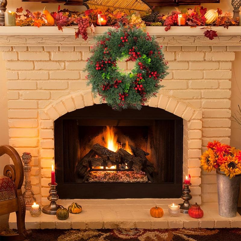 

Red Berry Christmas Wreath 20inch Artificial Christmas Leaves Wreath Decorations Large Christmas Wreath Decorations Outdoor Door CN