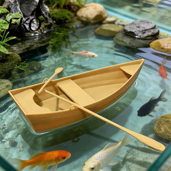 Minimalist Ornament 3D Printed Boat Figurine, Stable Ornaments with Paddle, Desktop Decoration Base Miniature for Home Office Display Creative