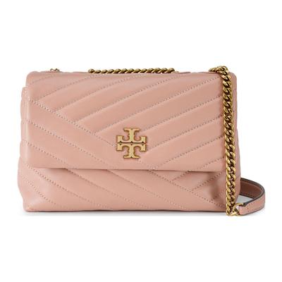 Tory Burch Kira Läderkedja Axelrem Chevron Vadderad Lammhud Axelväska Crossbody Liten Damväska Rosa 64963-687
