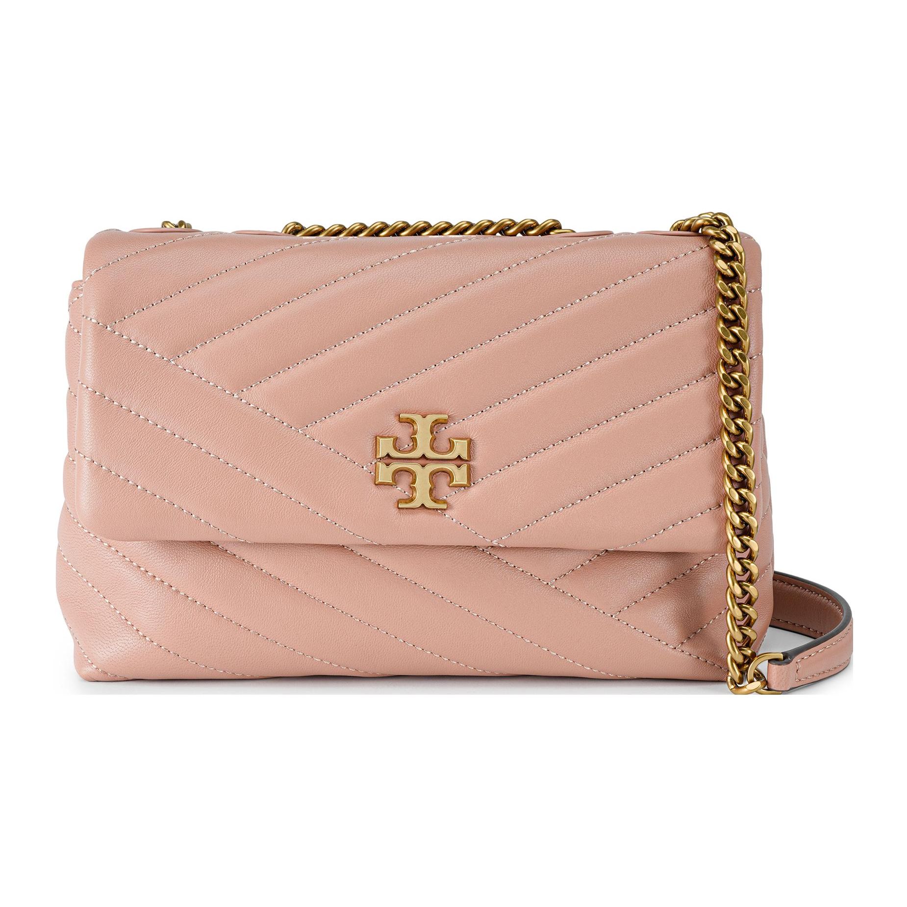 

Tory Burch Kira Leather Chain Strap Chevron Quilted Lambskin Shoulder Crossbody Bag Small Women Bags Pink 64963-687 Basic Set (Bag+Dust Bag)