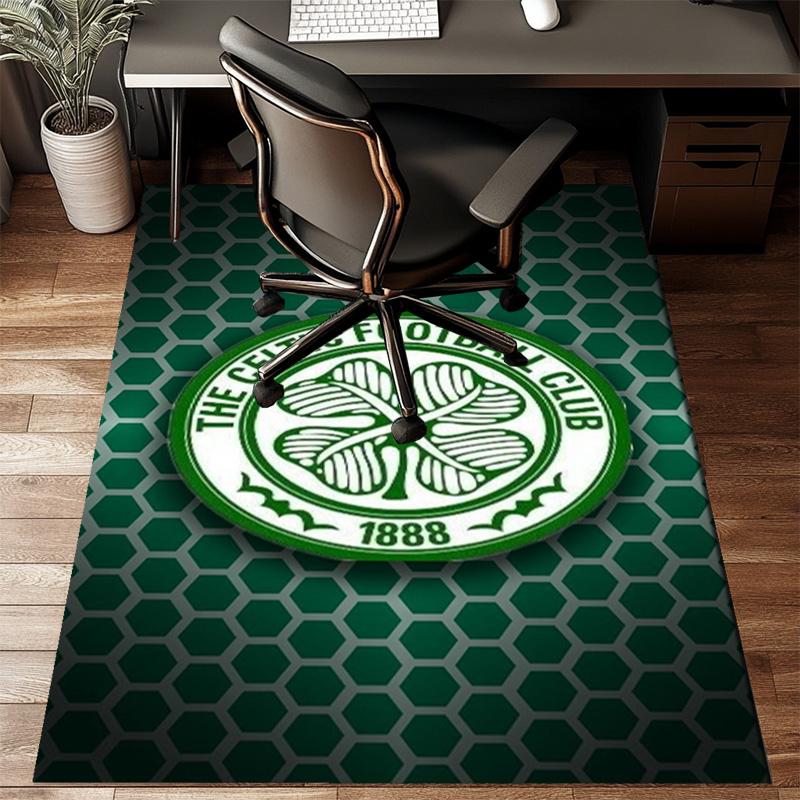 Cel-tic Football Club Crest Printed Office Carpet Chair Cushion  Entryway Rug, Rugs for Living Room, Bedroom Christmas gifts