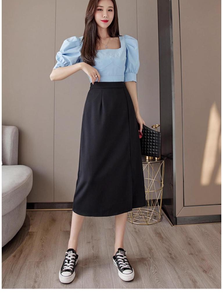 High-Waisted Slimming Midi Skirt for Women, 2024 Spring Collection, Plus Size Hip-Hugging Design, Curvy Fit