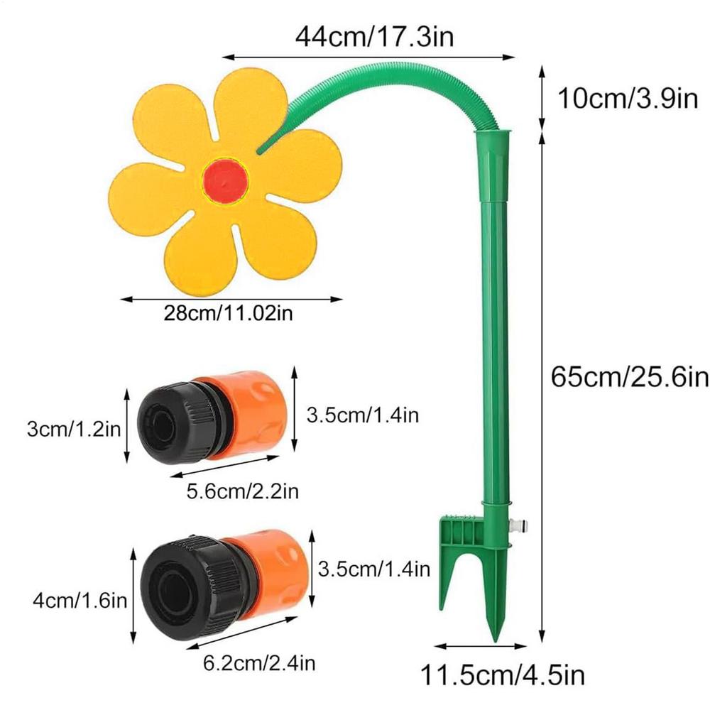 

Outdoor Lawn Irrigation Sprinkler Funny Flower Dancing Garden Sprinkler Water Toy 360 Degree Rotating Water Irrigation System жовтий
