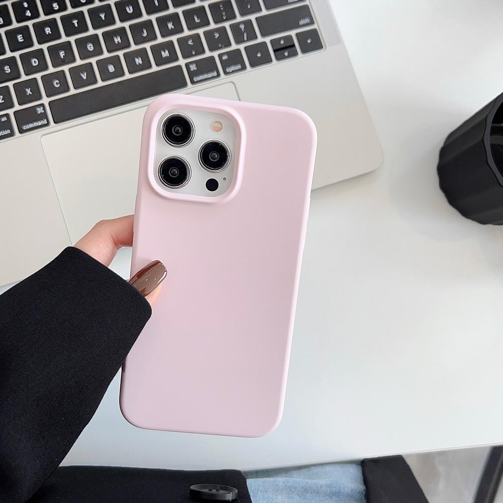 Capa de Celular iPhone 16 de Silicone Líquido Verdadeiro 14promax Coreana 12 Premium 13 Cor Sólida 11