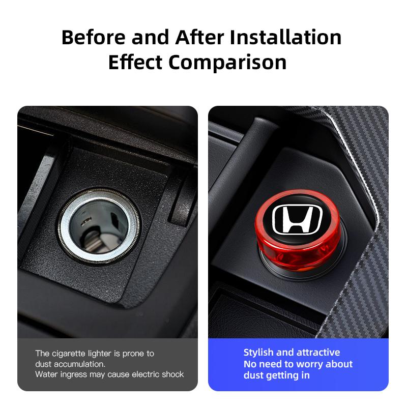 QEJMX1 Car Cigarette Lighter Dust Cap Power Port Dustproof Cover Plug For Honda Civic Accord Crosstour Spirior Odyssey Avancier UR-V