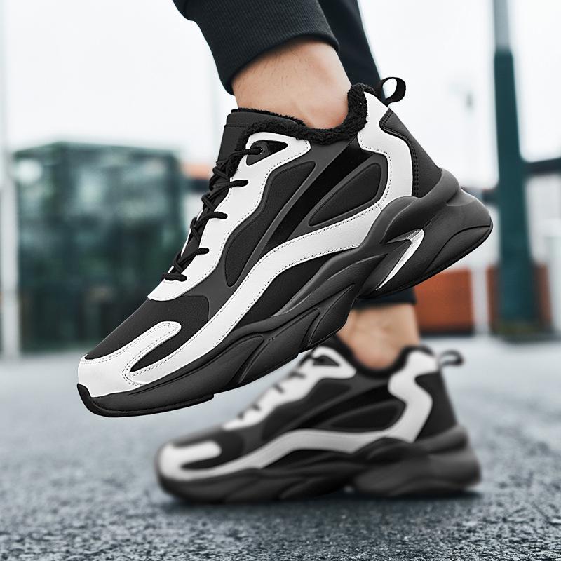 

Men s Winter Fleece-lined Thick Casual Sports Shoes: Versatile Fashion Dad Shoes in Plus Size. 47