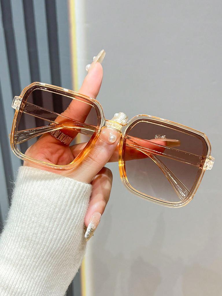 6PCS Mixed Set Fashion Glasses Large Square Frame Stylish Glasses Oval Frame Simple Glasses Unisex Suitable for Daily Wear