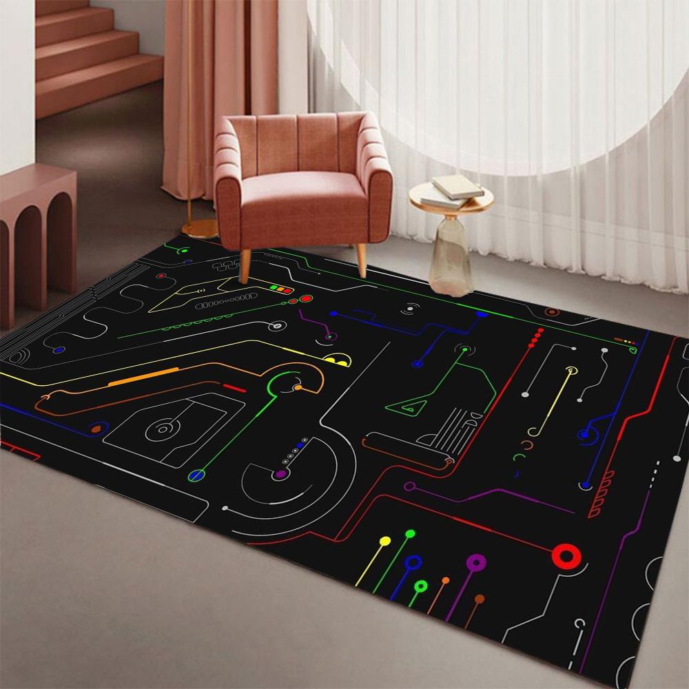 Blue Hexagon Glow Carpet Soft Non-slip Large Area Rug Living Room Bedroom Home Decoration Washable Lounge Sofa Coffee Tables Mat