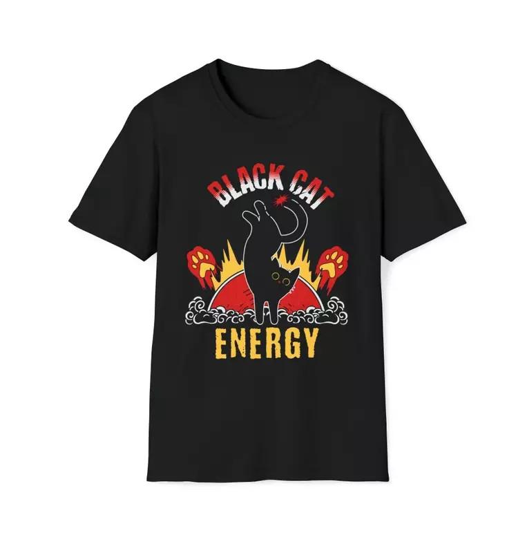 Black Cat Energy T-Shirt.webp Unisex T-Shirt M