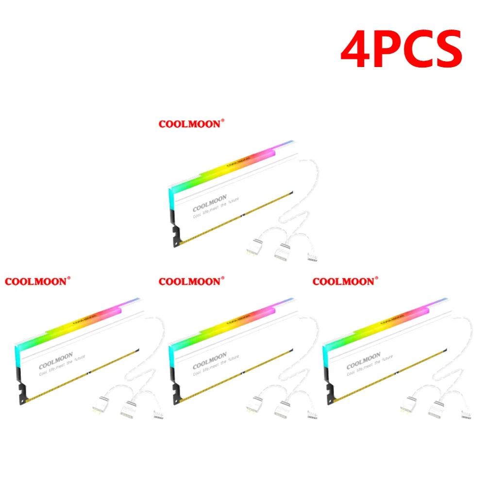 5V-3PIN ARGB DDR Memory RAM Cooler Aura Sync Heat Spreader Cooler with Thermal Silicone Pad for Desktop Computer PC Memory