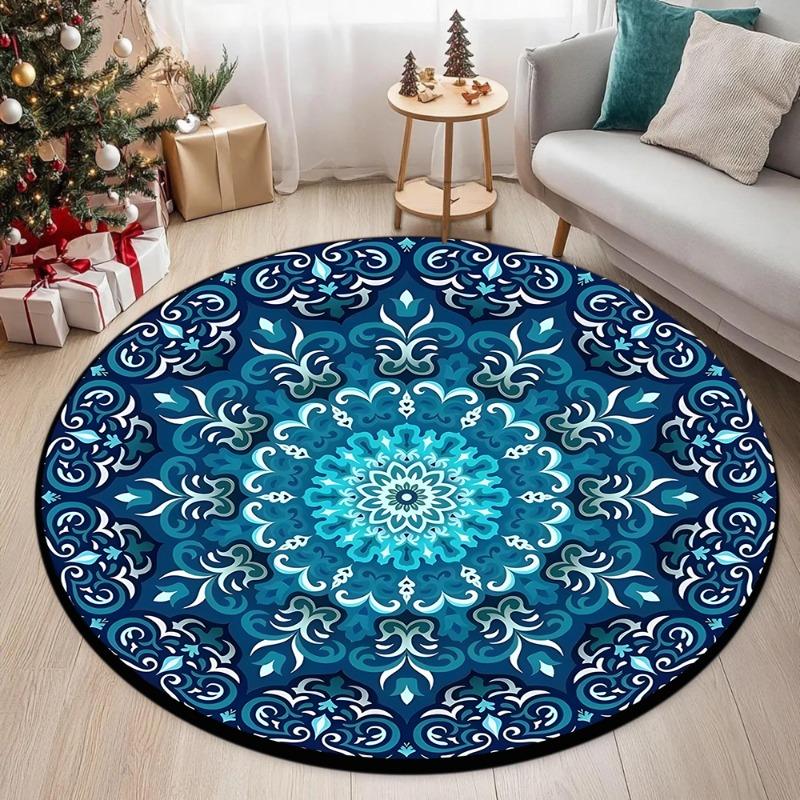 Vintage Bohemian Ethnic Style Circular Printed Carpet Carpets for Living Room Washroom Floor Mat Small Rugs for Bedroom