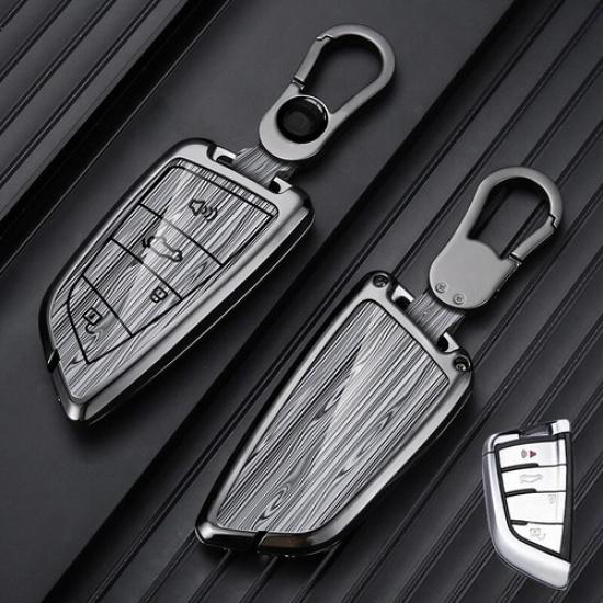 Aluminum Alloy Leather Car Key Case Cover For BMW 1 2 3 4 5 6 7 X2 X3 X4 X5 X6