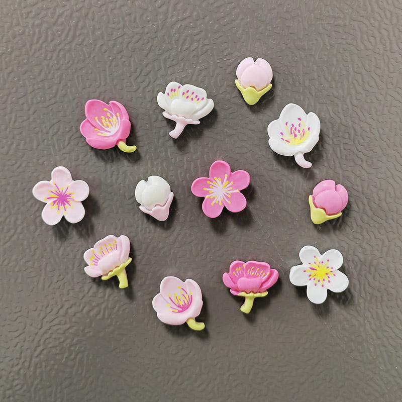 4/12pcs Fridge Magnets Blossom Cherry Flower Pastoral Cute Refrigerator Magnetic Sticker Message Whiteboard Sticker