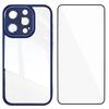 For iPhone 13 Pro Max 6.7 inch TPU Case WANLONFENG Shockproof Clear Phone Cover with Tempered Glass Film