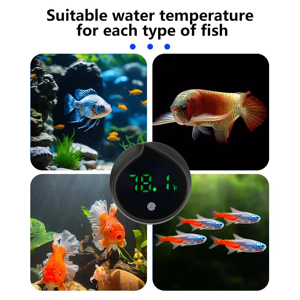 LED Digitales Aquarium Thermometer Externes Elektronisches Temperaturmessgerät 0-60℃ Grad Celsius Temperaturdetektor für Fischtank