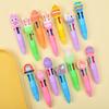 Mini Press Solid Color Four Color Pen Creative High Beauty Student Stationery Easter Cute Press Four Color Account Pen