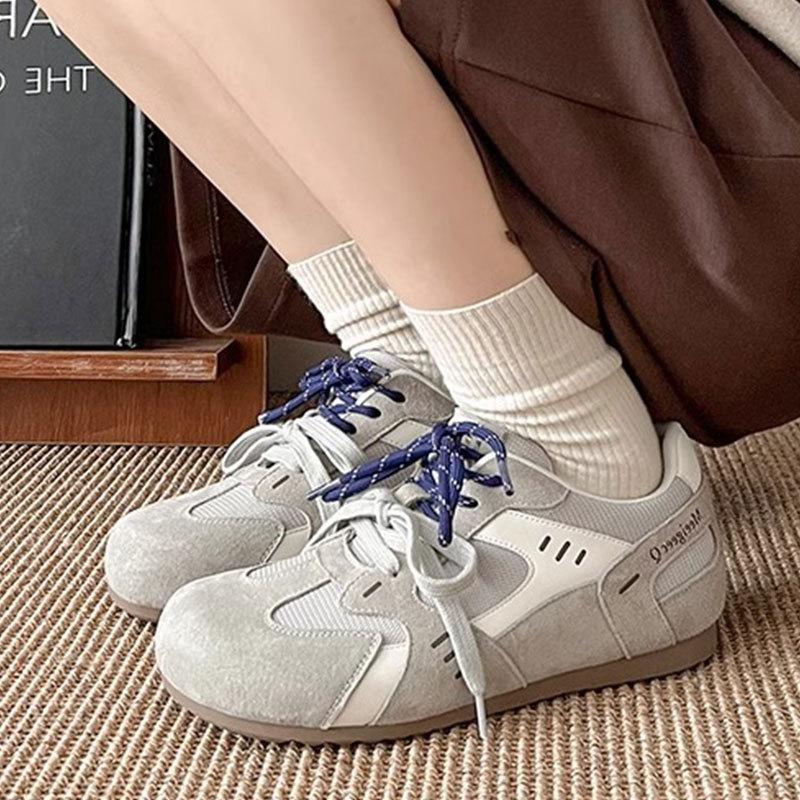 Retro versatile Forrest Gump shoes fashion color matching casual board shoes women's 2025 spring new flat inner height increasing German training shoe