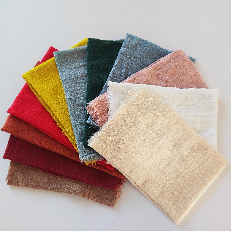 10 szt. 32X32Cm Gazy Bawełniana Serwetka Wielokrotnego Użytku Ściereczka do Herbaty Wesele Impreza Boże Narodzenie Dekoracja Stołu Retro Postrzępiona Serwetka